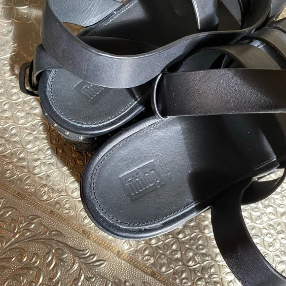 Black Strappy Platform Sandals - Picture 4 of 5